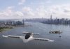 BBC: Ilustração de um avião Lilium voando perto de Nova York (Foto: LILIUM VIA BBC)