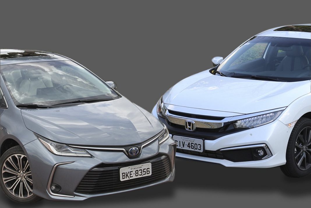 [Comparativo] Honda Civic Touring x Toyota Corolla Altis Hybrid