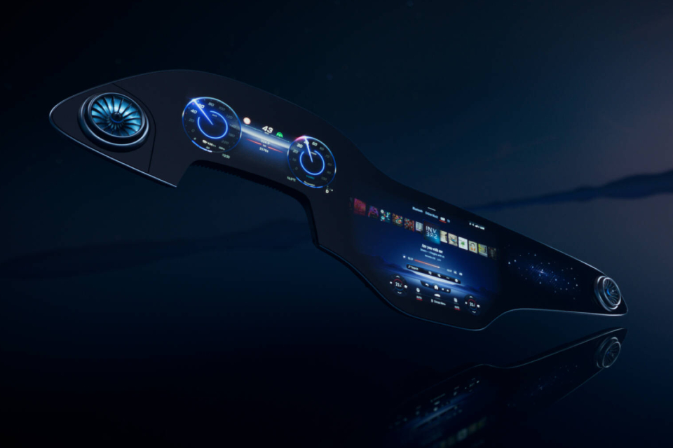 Mercedes revela Hyperscreen, tela 56 polegadas para carro elétrico