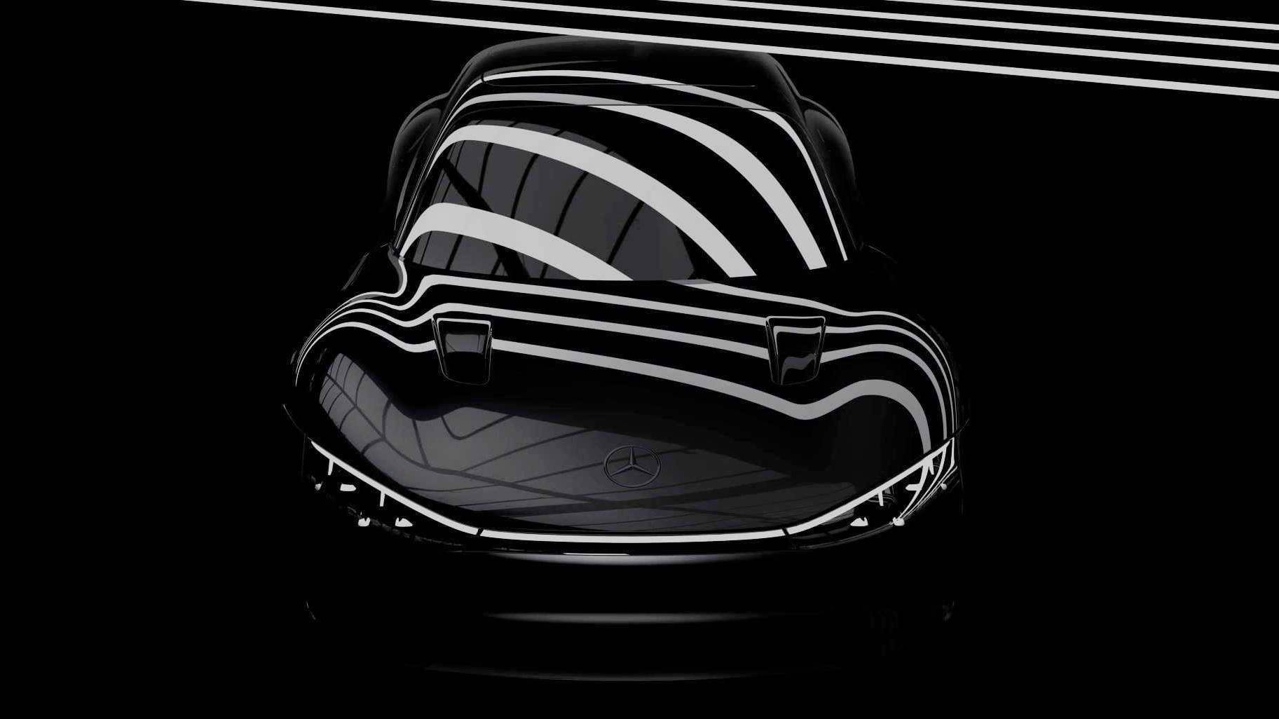 Mercedes Vision EQXX preto visto de frente